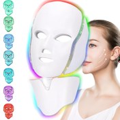 Resim Herkes için uygun 7 renkli LED yüz ve boyun bakım maske, Anneler Günü'nde annelere hediye olarak ideal 