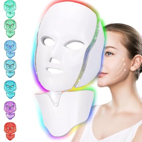 Resim Herkes için uygun 7 renkli LED yüz ve boyun bakım maske, Anneler Günü'nde annelere hediye olarak ideal 
