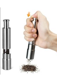 Resim Karabiber Tuz Baharat Öğütücü Otomatik Basmalı Baharat Öğütücü 