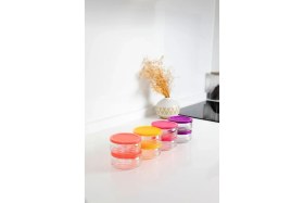 Resim Yunusoğlu Home 8'li Premium Kahvaltılık Seti 410 cc | Beyaz Plastik Kapaklı, Cam Saklama Kabı, Hava Geçirmez 