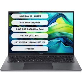 Resim Aspire Lite AL16-51P-580H Intel Core I5 1235U 8gb 512GB SSD Freedos 16\ 