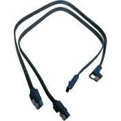 Resim 2&apos;li Sata Iii Kablo 40CM, 6 Gbits, 90° Açılı, 1 Düz ve 1 90 Derece Açılı, Orjinal 