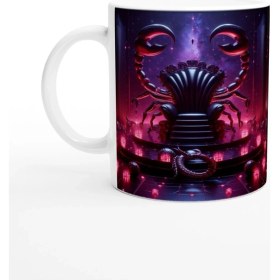 Resim Akrep Burcu Baskılı Kahve Kupası - Galaktik Taht Odası Temalı Vs2 