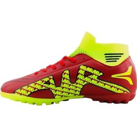 Resim Çoraplı Bilekli Boğazlı Krampon Futbol Ayakkabısı Kırmızı - Sarı-kırmızı - Sarı Kırmızı - Sarı 