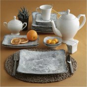 Resim Güral Porselen Spinoza Reaktif 511 30 Parça Porselen Kahvaltı Takımı 