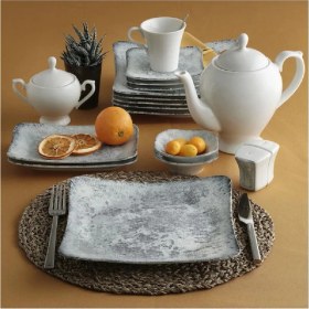 Resim Güral Porselen Spinoza Reaktif 511 30 Parça Porselen Kahvaltı Takımı 