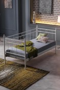 Resim Unimet Alpas Metal Sofa Sedir 90x200 Beyaz (AHŞAP LATALI) 