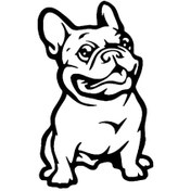 Resim Genel Markalar Sevimli Bulldog Sticker Oto Motor Laptop Duvar Folyo Sticker 20x32 cm 