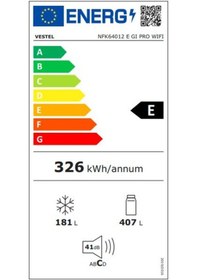 Resim Vestel NFK64012 E GI PRO WIFI No-Frost Kombi Tipi Buzdolabı 
