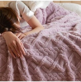 Resim Beautifyy Kalın Kış Battaniye - Şekerleme Taff Pazen Düz Renk Kaplı Battaniye Yurt Dışından 36 Derece Üstü 