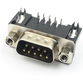 Resim Db9 90 Derece Erkek Bağlantı Konnektörü Dsub 9 Pin Pcb Montaj Tip Rs232 Rs485 Data Bağlantı Soketi 