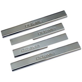 Resim Skoda Octavia A4 Uyumlu Kapı Eşiği 4 Parça 1999-2004 Paslanmaz Krom 