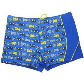 Resim Endeep Erkek Çocuk Desenli Koyu Mavi Şort Yüzücü Mayo Çok Renkli 