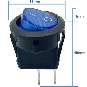 Resim 16mm Yuvarlak 2 Pin Anahtar Switch Mini Buton Mavi Plastik Açma Kapama On/off 3a 250v 3a 250v Latch 