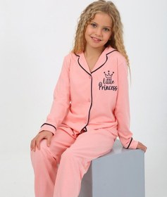 Resim Kız Çocuk Uzun Kollu %100 Pamuklu Pijama Takımı Little Princess Pembe 