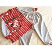 Resim MEMOCAN Flowers Tavşancık Baskılı Bebek Pijama Takımı 