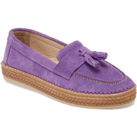 Resim Tergan Lila Hakiki Süet Deri Kadın Espadril - K24I1AY67227-R92 