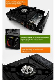 Resim Portatif Kamp Ocağı Çantalı Piknik Açık Alan Ocağı + 3 Kartuş Siyah 