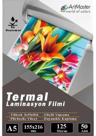 Resim A5 Parlak Laminasyon Filmi 50 Li 1 Paket 125 Mikron Pvc Kaplama Laminasyon Kaplama Poşeti 50 Adet 