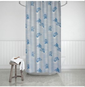 Resim Zethome Evdy Banyo Duş Perdesi 7085 Çift Kanat 2X110X200 Mavi 