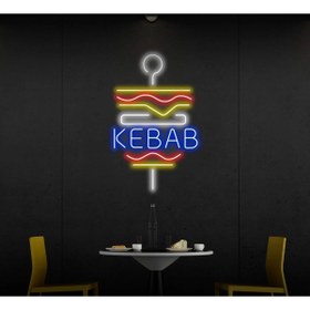 Resim BİZ BU İŞİN KEYİF KISMINDAYIZ KEBAB Yazılı ve Şekilli Neon Tabela 