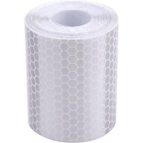 Resim Beyaz 1m 5cm Oto Kamyon Yansıtıcı Rulo Şerit Etiket Kendinden Yapışkanlı Güvenlik Uyarı Bandı 