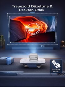 Resim DEANB APR01 4K UHD Taşınabilir LED Projeksiyon | Full HD, 2.4+5G Wi-Fi | Ev Sineması Deneyimi 