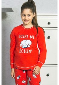 Resim Vienetta Kız Çocuk O Yaka Manşetli Pijama Takım 5260,3-7 Yaş 