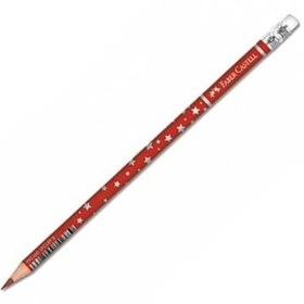 Resim Faber-Castell Kurşun Kalem Başlık Yıldız Silgili Kırmızı 12 Lİ 113 1459001 
