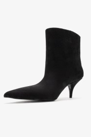 Resim Luvishoes Luvi Shoes Nuvıa Siyah Süet Sivri Burunlu Kadın Topuklu Bot Siyah Süet 