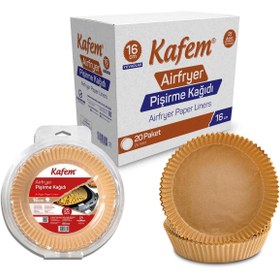 Resim KAFEM Airfryer Pişirme Kağıdı Yuvarlak 16cm 25 li x 20 Paket (Koli) 