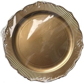 Resim Parti Davet Piknik Doğum Günü Sert Plastik Mika Tabak - Altın - 18 Cm. - 6'lı 3 Paket 
