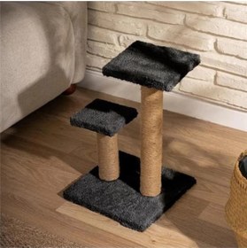 Resim AyrStore Beylini 2 li Kedi Tırmalama Tahtası Peluş Kumaş Silinebilir Demonte 42 cm Yükseklik 2 Adımlı 