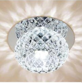 Resim Vkemall Krystallik Giriş Koridor Lambası - Led 3 Renkli Işık Kaynağı, Modern Minimalist Tavan Gömülü Tipi, Demir Ve Cam Malzeme Beyaz 