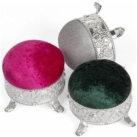 Resim Dekoratif Puf İğnelik Kadife Renkli İğnedanlık İğnelik Ayaklı 