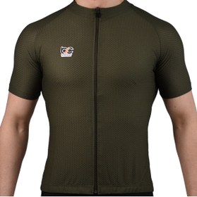 Resim BSCYCLİNG Haki Bisiklet Forması ( Petek Desen, Kısa Kol ) 