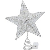 Resim Suntek Yılbaşı Ağacı Üst Yıldız Ağacı Süsleri Parti Gümüş Üst Işık 30 CM x 33 CM 