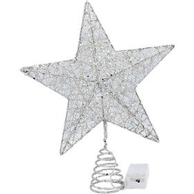 Resim Suntek Yılbaşı Ağacı Üst Yıldız Ağacı Süsleri Parti Gümüş Üst Işık 30 CM x 33 CM 