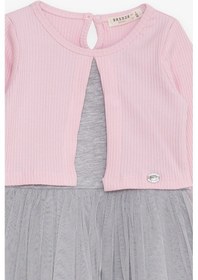 Resim Breeze Kız Çocuk Uzun Kollu Elbise Tüllü 3-8 Yaş, Pembe 