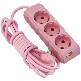 Resim Ozba Ticaret Ufo 3m Pembe Üçlü Priz Uzatma Kablosu 