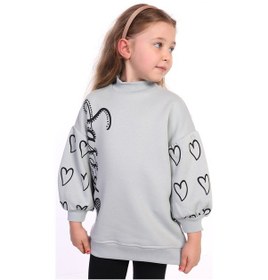 Resim Toontoy Kız Çocuk Baskılı Balon Kol Sweatshirt Yeşil 