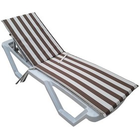 Resim Mirzade Standart Fermuarlı Şezlong Minderi Su Geçirmez Kumaş-kahve Krem 