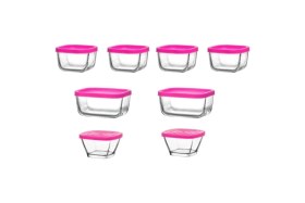 Resim Feyza Design Cam Kahvaltılık Saklama Seti, 8'li, Pratik ve Şık Saklama Kabı 