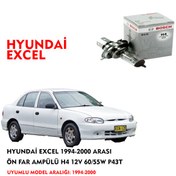 Resim HYUNDAİ EXCEL 1994-2000 ARASI ÖN FAR AMPÜLÜ H4 12V 60/55W P43T 