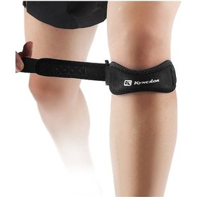 Resim Patella Koruyucu Destek Kayışı - Diz Şok Emici, Ayarlanabilir Ve Nefes Alabilir Spor Bandı Erkek/kadın İçin Baskılı Koruma Siyah Siyah 