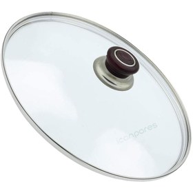 Resim Parmis Tencere Sahan Tava Cam Kapağı Kapak 34 Cm Vişne Çürüğü Tutma Tepesi 