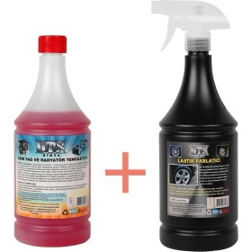 Resim Dtx Kimya Oto Kalorifer ve Petek Temizleme Sıvısı Yağ Sök. Etkili 1 Lt & Lastik Parlatıcı Jel 500 ml 
