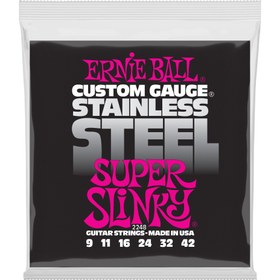 Resim Ernie Ball 2248 Super Slinky Stainless Steel Elektro Gitar Teli (9-42) 