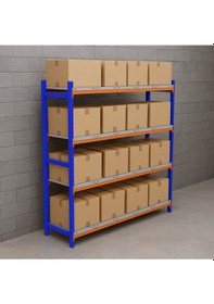 Resim 4 Katlı Depo Rafı 50x180x200 Cm Hafif Rack Raf 300-350 Kg Taşıma Kapasiteli Galvaniz 