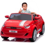 Resim Fiat 500 Uzaktan Kumandalı Akülü Araba Kırmızı 
